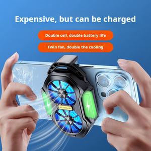 Refroidisseur de téléphone portable à double ventilateur Chargement sans fil Refroidissement à air flexible pour les jeux Smartphones Accessoires de téléphone portable <span class=keywords><strong>Radiateur</strong></span> - Product Image 3
