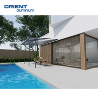 2025 Design haute qualité montage mural Gazebo jardin Pergola moderne en aluminium toit fermé auvent PC polycarbonate toit auvents