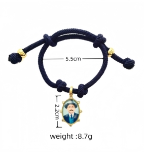 Bracelets de charme faits à la main à la mode, représentant un portrait de médecin chrétien pauvre, avec des zircons, tissage de corde épaisse, ensemble de bracelets de bijoux pour femmes - Product Image 5