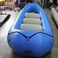 Bote Inflable de Remo Raft 410 de Hypalon y PVC para Deportes al Aire Libre y Carreras, Portátil para Pesca y Rafting en Lagos y Ríos