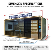 HAUMR Oem 24/7 Barra de Libros Inteligente Integrada sin Personal para Campus, Sala de Lectura Prefabricada para Ciudad, Mini Casas de Libros Urbanas