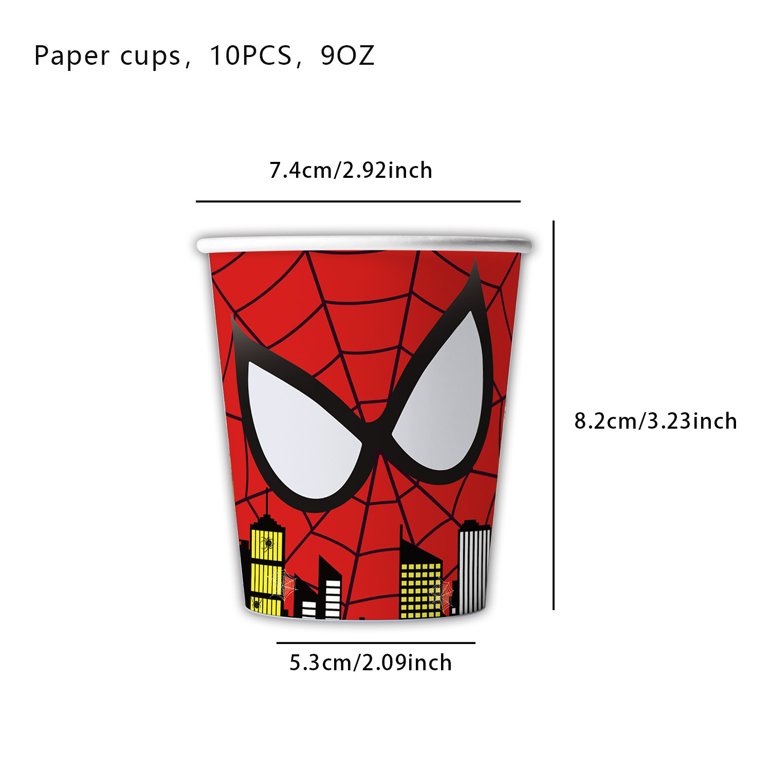 Taza de papel 10pcs-glasses Spiderman