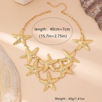 Nouveau Collier Étoile de Mer Géométrique Cinq Branches en Métal Électroplaqué, Style Punk Européen et Américain, Vente Directe Usine, Tendance Rongsong