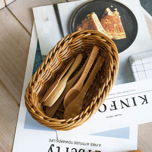 Petit plateau rectangulaire multifonction en bambou style rotin, écologique, pour le rangement de <span class=keywords><strong>desserts</strong></span> et de pain à la maison, paniers de salon - Product Image 3