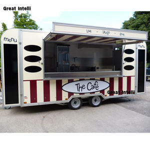 Camión de crepes, remolque, gofres, horno de pizza y barbacoa, quiosco vintage, carrito de perritos calientes, carrito de comida, aperitivos, patatas fritas, placa de acero - Product Image 3