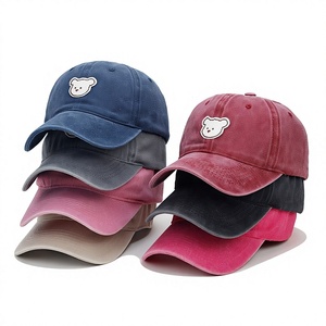 Gray Cotton Discharge Printed <b>Baseball</b> <b>Cap</b> with Bear Embroidery Front Panel Unisex Casual Adjustable Hat Star Figure Enterprises - Product Image 5