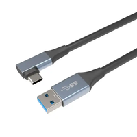 Cable USB Tipo C USB 3.0 Tipo A Macho a Tipo C Macho en Forma de L para Dispositivos de Datos, Computadora, Auriculares VR