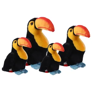 Toptan üretici gerçekçi Toucan peluş yumuşak oyuncaklar simüle kuş Toucan peluş vahşi hayvan oyuncaklar