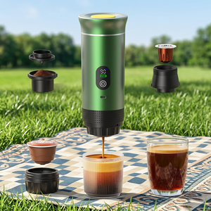 เครื่องชงกาแฟพกพาขายดี 20 บาร์ 3 in 1 ชาร์จ USB ใช้แบตเตอรี่ จอ LED แสดงผล เหมาะสำหรับรถยนต์และรถบ้าน - Product Image 1