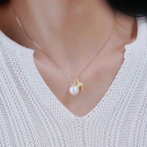 จี้เงินเปล่าแบบ DIY รุ่น 31140DIY สำหรับใส่ลูกปัดกลมขนาด 10-13 มม. พร้อมอุปกรณ์ทำสร้อยไข่มุก DIY เงินแท้ S925 จี้สร้อยคอแบบปกปิด - Product Image 2