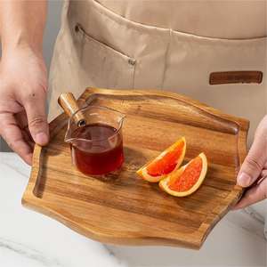 Plateau en bois d'acacia biologique durable, plateau à fromage écologique, plateau à café, à thé, à petit-déjeuner, à pain, pour servir lors de fêtes - Product Image 5
