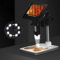 1000X Magnifier 2MP Portable 4.3 Inches LCD Digital USB Microscope HD 1080p Screen with Dual Rechargeable Set Soldering