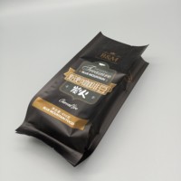 Sacs à valve personnalisés de luxe en papier pour café avec fond, sachets imprimés sur mesure noirs en gros et sacs en papier pour café