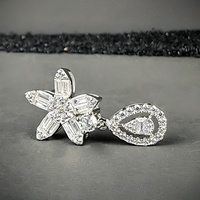 Nouveau concepteur de luxe GRA 925 argent Sterling feuille d'étoile VVS Moissanite goutte lustre boucles d'oreilles pour les femmes pour mariage ou cadeau