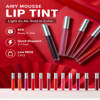 Teinte à lèvres mate RTS 3,5g, sans huile, waterproof, longue tenue, 7 teintes, faible MOQ 2 pièces, vente en gros, logo personnalisé