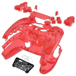 Pour manette PS5 BDM-030/040/050 : Kit complet de coque avec boutons et cache pavé tactile, coque de remplacement DIY transparente rouge, plaques avant et arrière. - Product Image 2