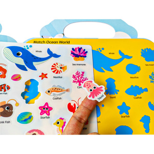 Commercio all'ingrosso riutilizzabile gelatina adesivi libri incollati bambini stampa oceano mondo adesivo libri per bambini - Product Image 3