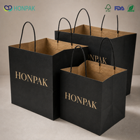 Logo personnalisé carré en papier kraft bonsaï pot large fond fleur et sacs de fruits pour l'emballage de gâteau cuire au four et artisanat utiliser idée cadeau