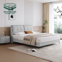 Meubles de maison de luxe personnalisables, cadre de lit moelleux en cuir, lit en bois massif pour la maison, l'hôtel, la chambre à coucher, le salon, lits de luxe