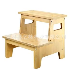 Modern minimalist wooden home footstool, portable wooden children's <b>step</b> <b>stool</b>, double-layer solid wood baby <b>step</b> <b>stool</b>. - Product Image 4