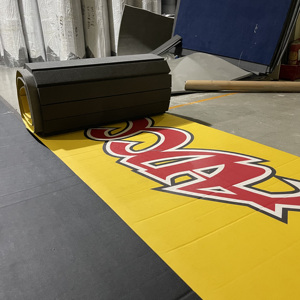 Thiết Kế Hiện Đại Màu Vàng Bọt Đấu Vật Cuộn <span class=keywords><strong>Mat</strong></span> Kích Thước Lớn Flexi Cuộn Judo <span class=keywords><strong>Mat</strong></span> 4Cm Độ Dày Với Logo Của Khách Hàng Cho Phòng Tập Thể Dục Sử Dụng - Product Image 2