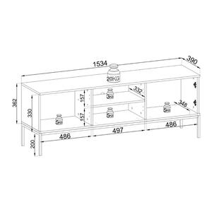 Meuble TV moderne minimaliste simple, meuble bas pour salon, meuble TV en bois MDF avec rangement - Product Image 6