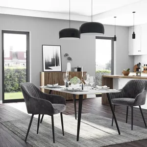 Rahat İskandinav Modern mutfak mobilyası yemek sandalyeleri kadife kumaş Cafe Restaurant yemek odası sandalyeleri