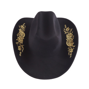 Sombrero de Vaquero Color Camel con Bordado, Ajustable, para Otoño e Invierno - Product Image 2