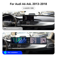 Foforfor Double écran tactile interactif 12,3 pouces pour Audi A6 A6L 2013-2018 Android 13 Carplay sans fil Navigation GPS Autoradio
