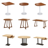 Ensemble table et chaises de salle à manger modernes en bois massif avec tiroir, idéal pour bars, cafés, restaurants, salons de thé, hot pot, barbecue et zones de loisirs