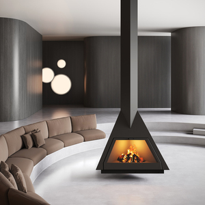 Cheminée suspendue moderne à flamme réelle, verre transparent, chauffage de villa, poêle à <span class=keywords><strong>bois</strong></span> autoportant, <span class=keywords><strong>insert</strong></span> en plaque d'acier - Product Image 6