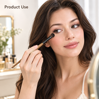 Kuas Makeup Bulu Kuda Premium 18.5cm dengan Ferrule Aluminium yang Ditebalkan dan Gagang Kayu Birch
