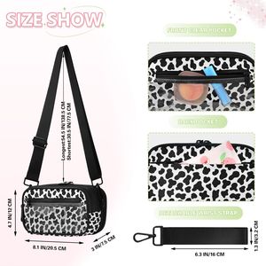 3 in 1 Black and <b>White</b> Cow Print Lady Mobile Phone Shoulder <b>Bag</b> <b>Small</b> Women's Messenger <b>Bag</b> Crossbody <b>Bag</b> for Women - Product Image 4