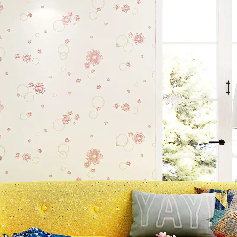 Roll Pink Flower 3d Wallpaper Girls Room Decor Wall Paper Self Adhesive 3d Wall Stickers Bedroom Living Room Wall Sticker