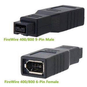 ไฟร์ไวร์<span class=keywords><strong>400</strong></span>/<span class=keywords><strong>800</strong></span>อะแดปเตอร์แปลง1394B IEEE1394a 6-PIN ตัวเมียไปยังตัวผู้9-pin สำหรับแล็ปท็อปกล้องดิจิตอล DV - Product Image 1