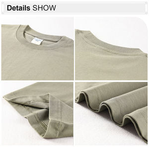 T-shirts pour hommes AR002, 230 grammes, unis, sans motif, coupe ample, style hip-hop, 100% coton, poids lourd, logo personnalisé - Product Image 4