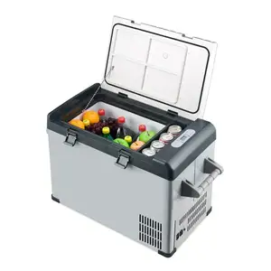 Araba buzdolabı küçük Taşınabilir dondurucu buzdolabı kamp soğutucu kutu 12 v 52L akülü mini araba buzdolabı