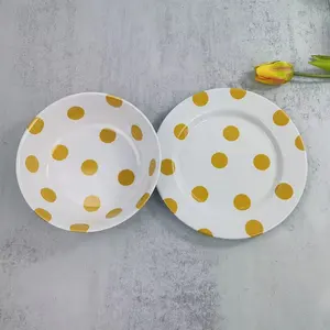 Unbreakable Customized wholesale melamine plate round for restaurant food grade daily use