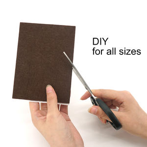 Patins <span class=keywords><strong>de</strong></span> meubles en feutre brun, patins adhésifs ronds pour meubles, patins en feutre rectangulaires pour chaises, tables, pieds - Product Image 4