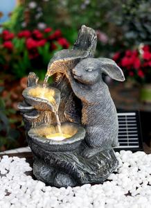 Fuente de agua exterior de poliresina para perro y barril de madera, con bomba Solar, Fuente de Fuente, Zimmer brunnen, Fonte, Fontaine - Product Image 3