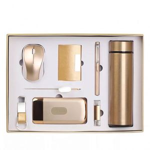 Cadeaux d'entreprise personnalisés de haute qualité IStapromo avec carnet, stylo, souris sans fil, tasse isotherme et batterie externe - Product Image 1