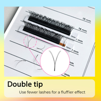 YY Lashes Extensions de cils en forme de Y faits à la main Style naturel 0.07mm d'épaisseur Faux cils