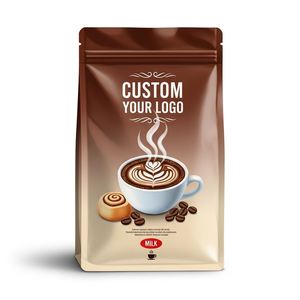 Bolsas de Café con Fondo Plano Impresas Personalizadas con Válvula y Cierre, Bolsa de Aluminio Mate Reutilizable para Granos de Café - Product Image 1