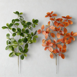 Feuilles artificielles de Schefflera Dream Castle, 30cm-100cm, en PVC, plante en forme de patte de canard, branche unique, pour décoration intérieure - Product Image 1