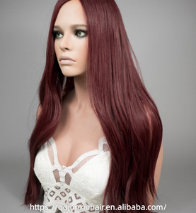 Topper de <span class=keywords><strong>cheveux</strong></span> naturels avec dentelle HD invisible, effet cuir chevelu naturel, raie au milieu, résistant à la chaleur, rouge bordeaux, pour femme, usage quotidien et soirées - Product Image 2