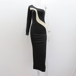 Vestidos elásticos de maternidad <span class=keywords><strong>para</strong></span> sesión de fotos Sexy negro un hombro vestidos de noche elegante manga larga mujeres <span class=keywords><strong>embarazadas</strong></span> traje de fotografía - Product Image 5