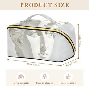 Rhombus Pattern Travel Cosmetic Bag, 300G Thick Twill Fabric <b>Makeup</b> Organizer <b>Case</b>, Handy Storage Pouch for Daily Use - Product Image 2