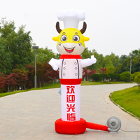 Costume de mascotte gonflable en tissu Oxford Longgang Waiter Boy Waving Character - Durable, résistant au soleil, couleurs personnalisables pour