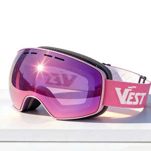 Masque de ski d'hiver pour l'extérieur, protection UV400, double anti-buée, lentilles sphériques, verres miroir tendance, monture intégrale - Product Image 1