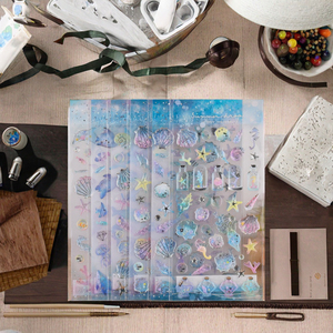 Pegatinas de Dibujos Animados con Brillantina de Cristal, Pequeños Peces del Océano, Decoración para Álbumes, Diarios, Teléfonos Móviles, Mini Cooper, Impermeables y Ecológicas - Product Image 1